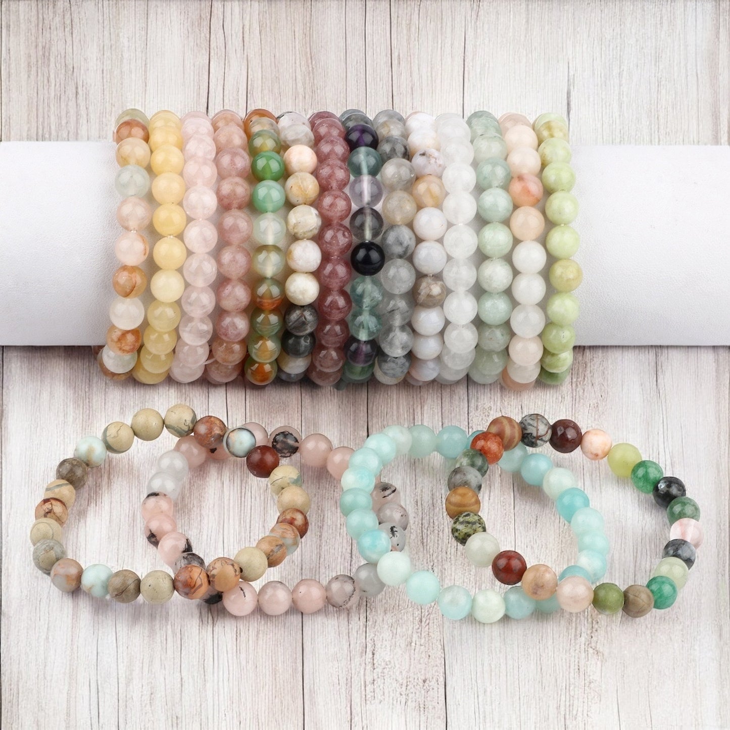 Bracelet Élastique en Pierre Naturelle - Taille Adulte - 24 Choix de Bracelets Pierre