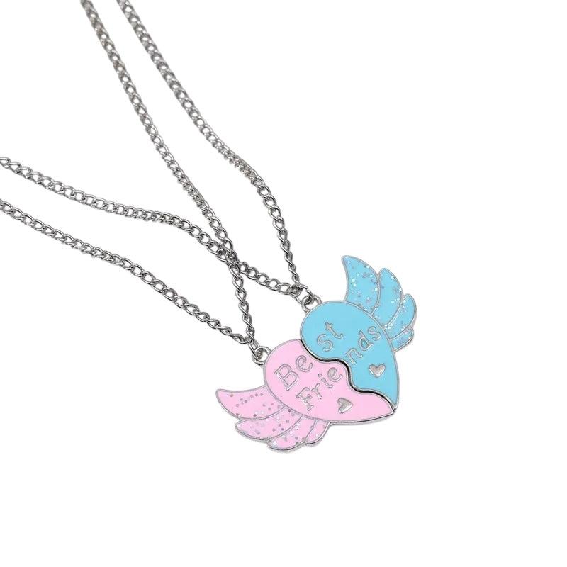 Lot de 2 Colliers ou Bracelets BFF - Cœur Ailes Aimanté - Best Friends Forever