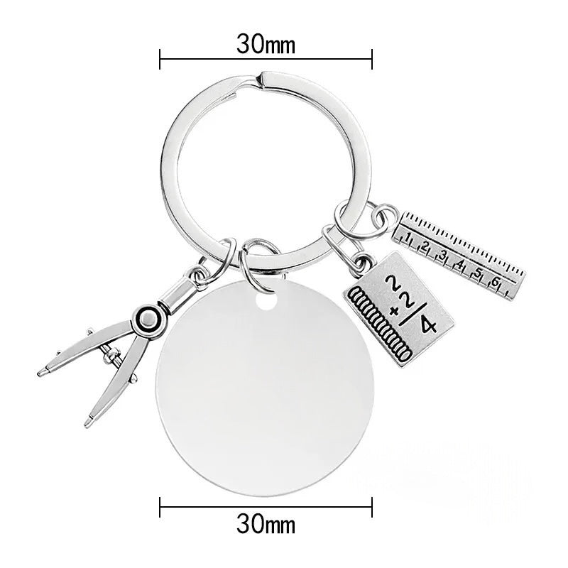 Keychain | Thank You Message Teacher | Teacher Best | School Year | Stainless Steel Bag Pendant