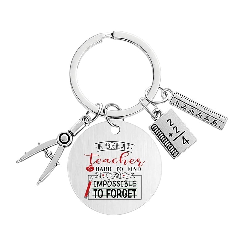 Keychain | Thank You Message Teacher | Teacher Best | School Year | Stainless Steel Bag Pendant
