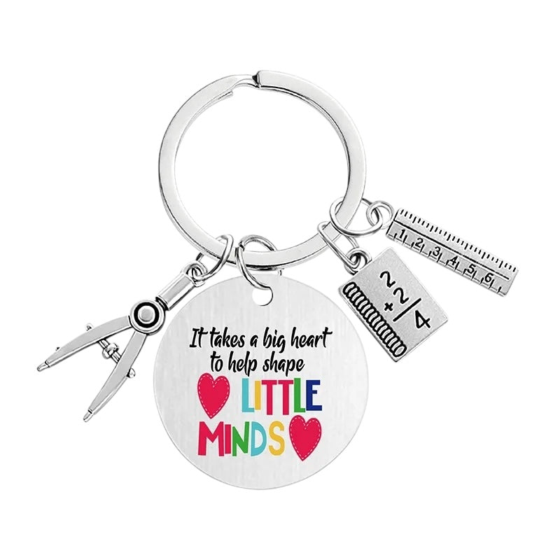 Keychain | Thank You Message Teacher | Teacher Best | School Year | Stainless Steel Bag Pendant