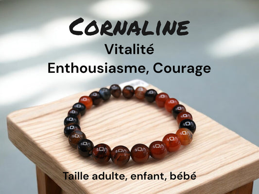 Bracelet Pierre Naturelle - Cornaline - Vitalité Enthousiasme Courage