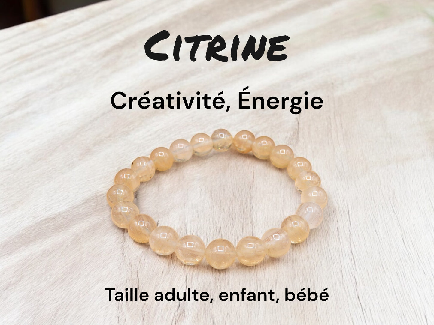 Bracelet Pierre Naturelle - Citrine - Créativité Energie