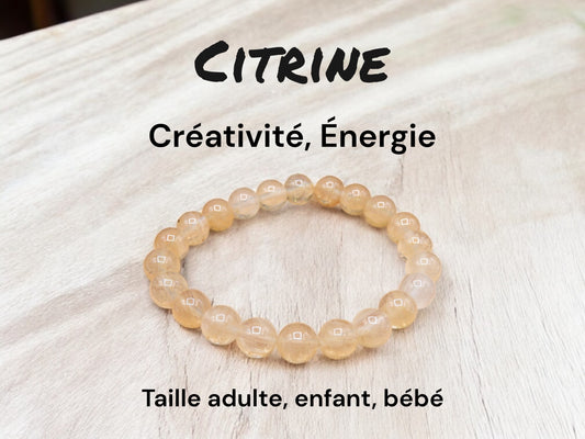 Bracelet Pierre Naturelle - Citrine - Créativité Energie