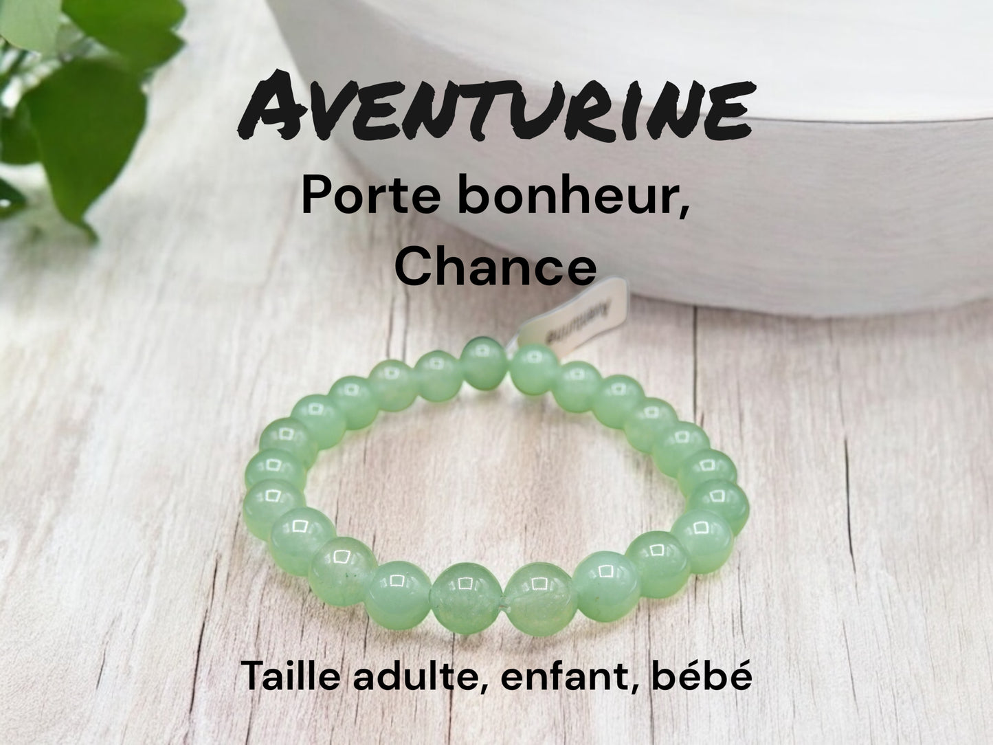 Bracelet Pierre Naturelle - Aventurine - Porte Bonheur Chance