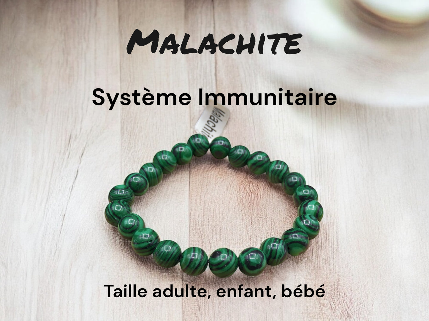 Bracelet Pierre Naturelle - Malachite - Système Immunitaire