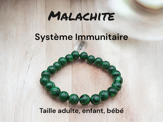 Bracelet Pierre Naturelle - Malachite - Système Immunitaire