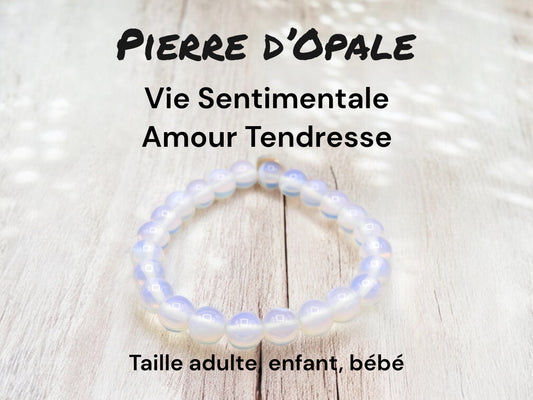 Bracelet Pierre Naturelle - Pierre d'Opale - Vie Sentimentale Amour Tendresse
