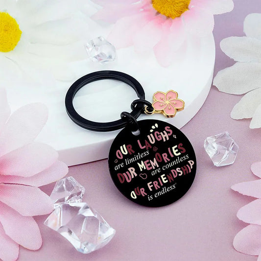 Porte Clés - Memories Friendship - BFF - Best Friends - Pendentif Sac - Acier Inoxydable