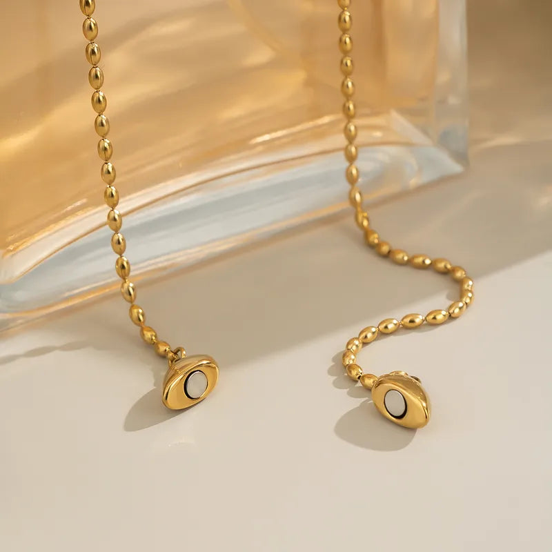 Collier Coeur Aimanté - Acier Inoxydable - Chaine à billes
