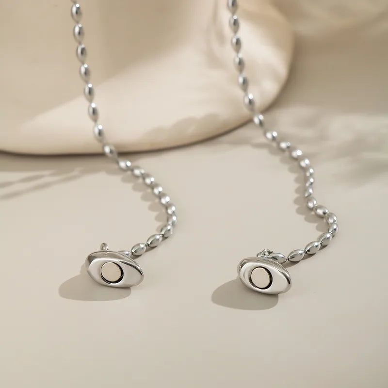 Collier Coeur Aimanté - Acier Inoxydable - Chaine à billes