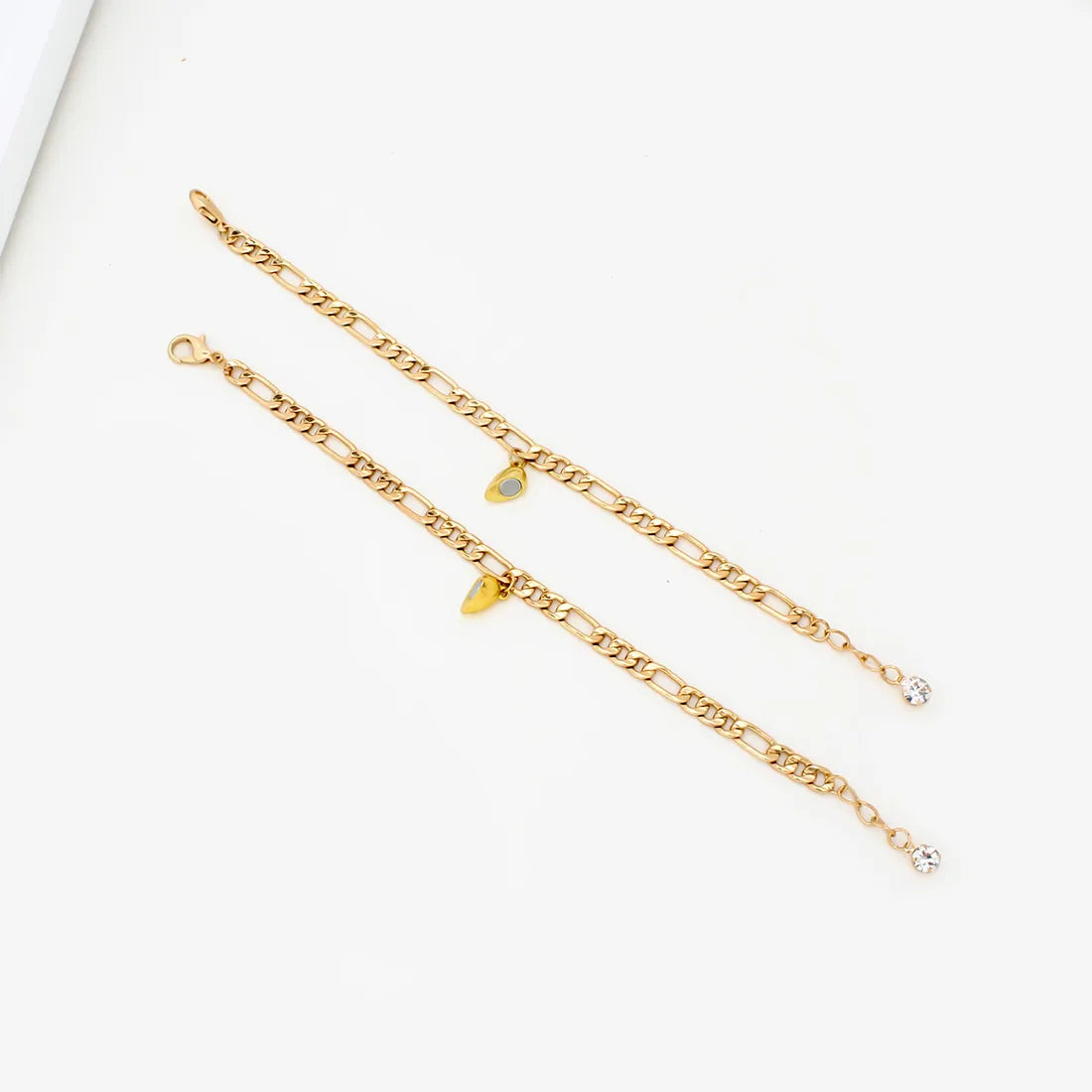 Lot de 2 Bracelets D'amitié Gourmettes - BFF - Best Friends Forever - Couple Amoureux Amitié - Pendentif Aimanté Coeur