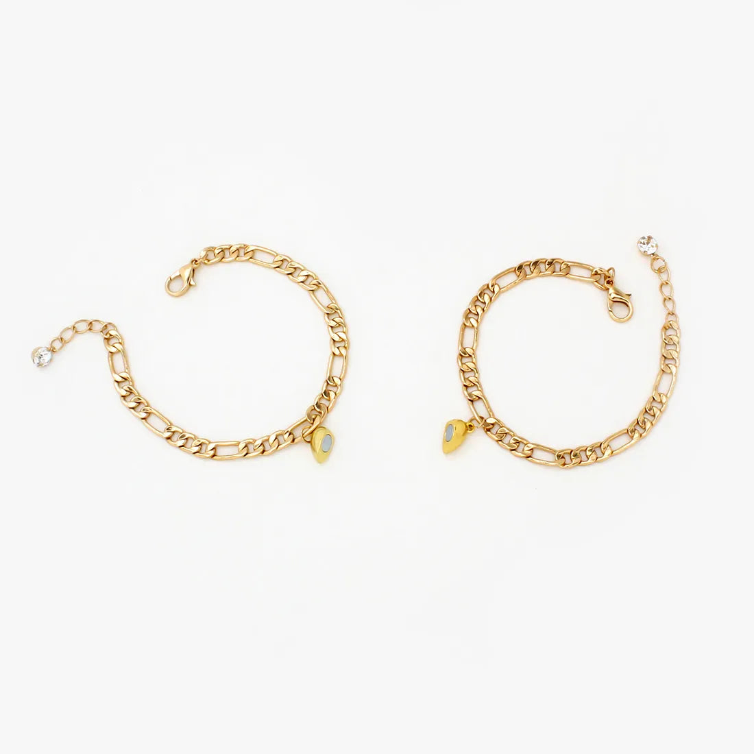 Lot de 2 Bracelets D'amitié Gourmettes - BFF - Best Friends Forever - Couple Amoureux Amitié - Pendentif Aimanté Coeur