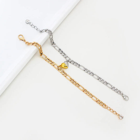 Lot de 2 Bracelets D'amitié Gourmettes - BFF - Best Friends Forever - Couple Amoureux Amitié - Pendentif Aimanté Coeur