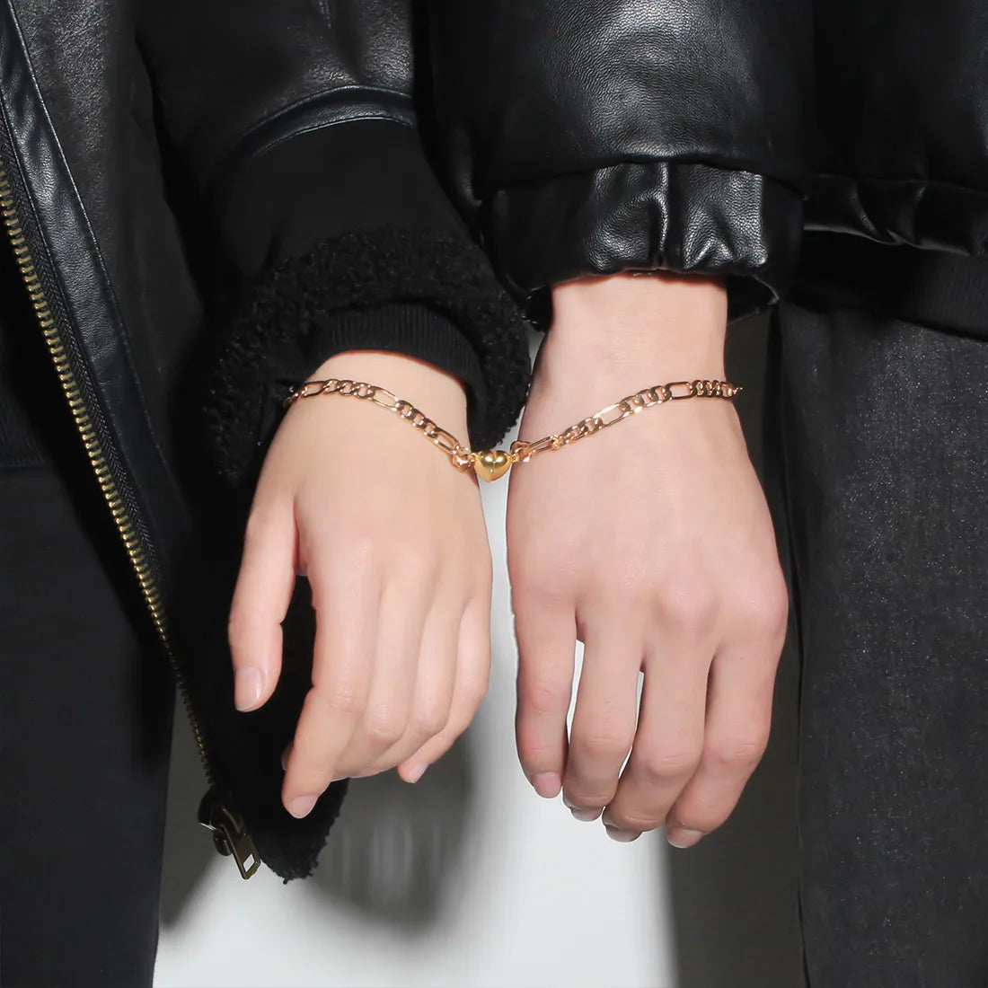 Lot de 2 Bracelets D'amitié Gourmettes - BFF - Best Friends Forever - Couple Amoureux Amitié - Pendentif Aimanté Coeur