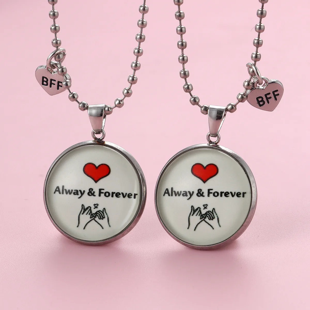KINDER – Set aus 2 Herz-Freundschaftsketten – BFF Best Friends Forever – Ausgefallen – Anhänger zum Teilen