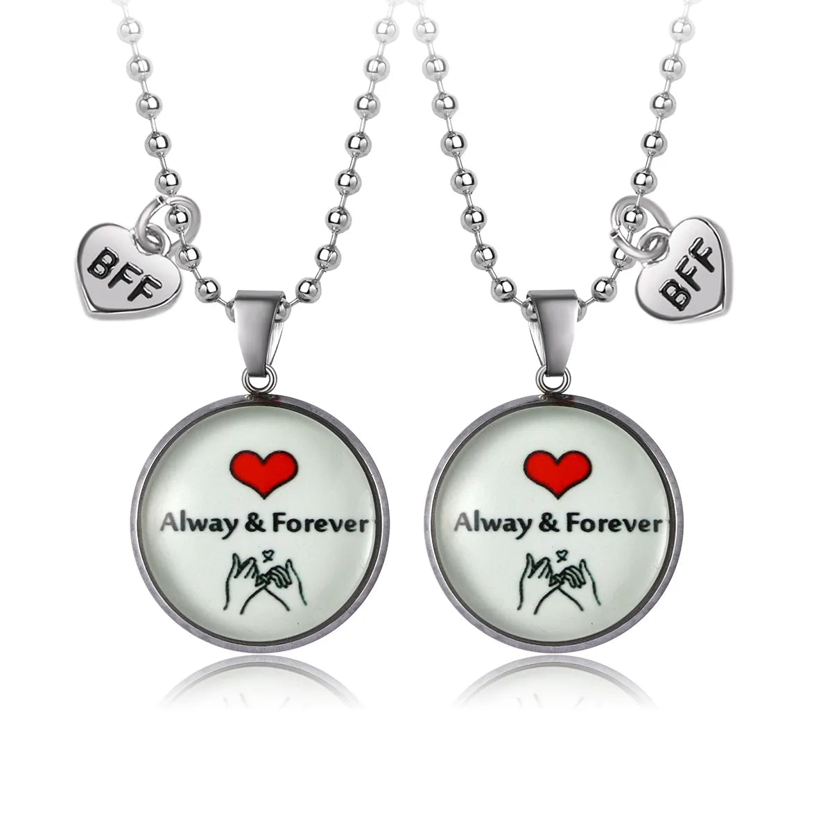 KINDER – Set aus 2 Herz-Freundschaftsketten – BFF Best Friends Forever – Ausgefallen – Anhänger zum Teilen