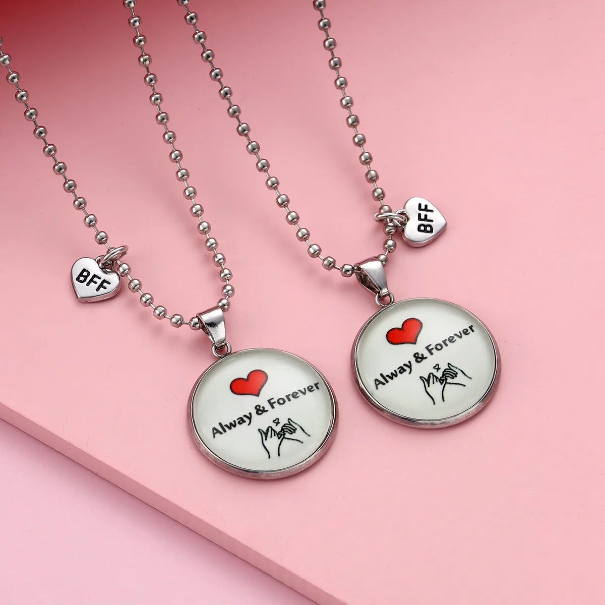KINDER – Set aus 2 Herz-Freundschaftsketten – BFF Best Friends Forever – Ausgefallen – Anhänger zum Teilen