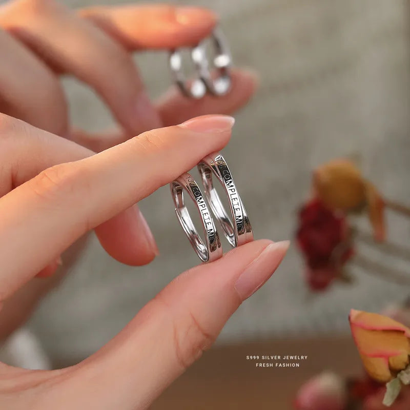 Set mit 2 Heartbeat Heartbeat Freundschaftsringen – BFF Best Friends Loving Couple – Verstellbare Ringe – Elektrokardiogramm