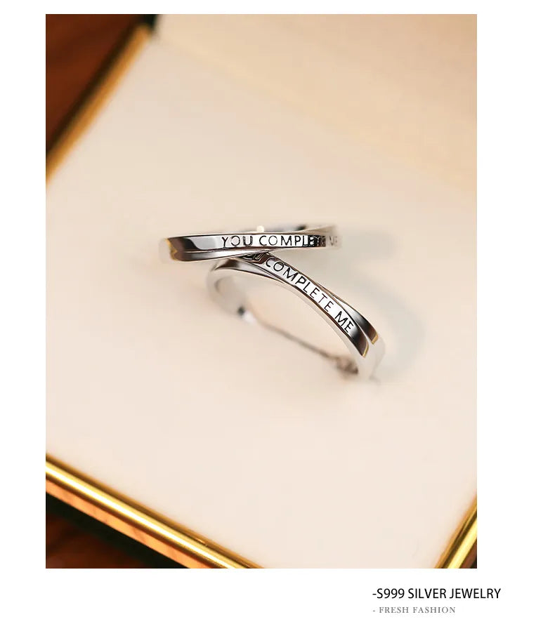 Set mit 2 Heartbeat Heartbeat Freundschaftsringen – BFF Best Friends Loving Couple – Verstellbare Ringe – Elektrokardiogramm