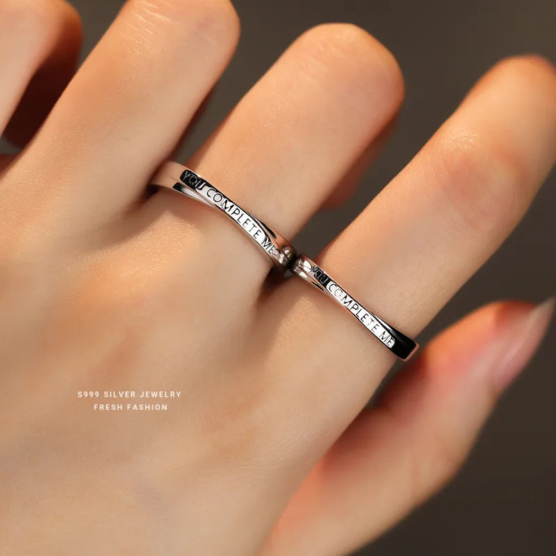 Set mit 2 Heartbeat Heartbeat Freundschaftsringen – BFF Best Friends Loving Couple – Verstellbare Ringe – Elektrokardiogramm