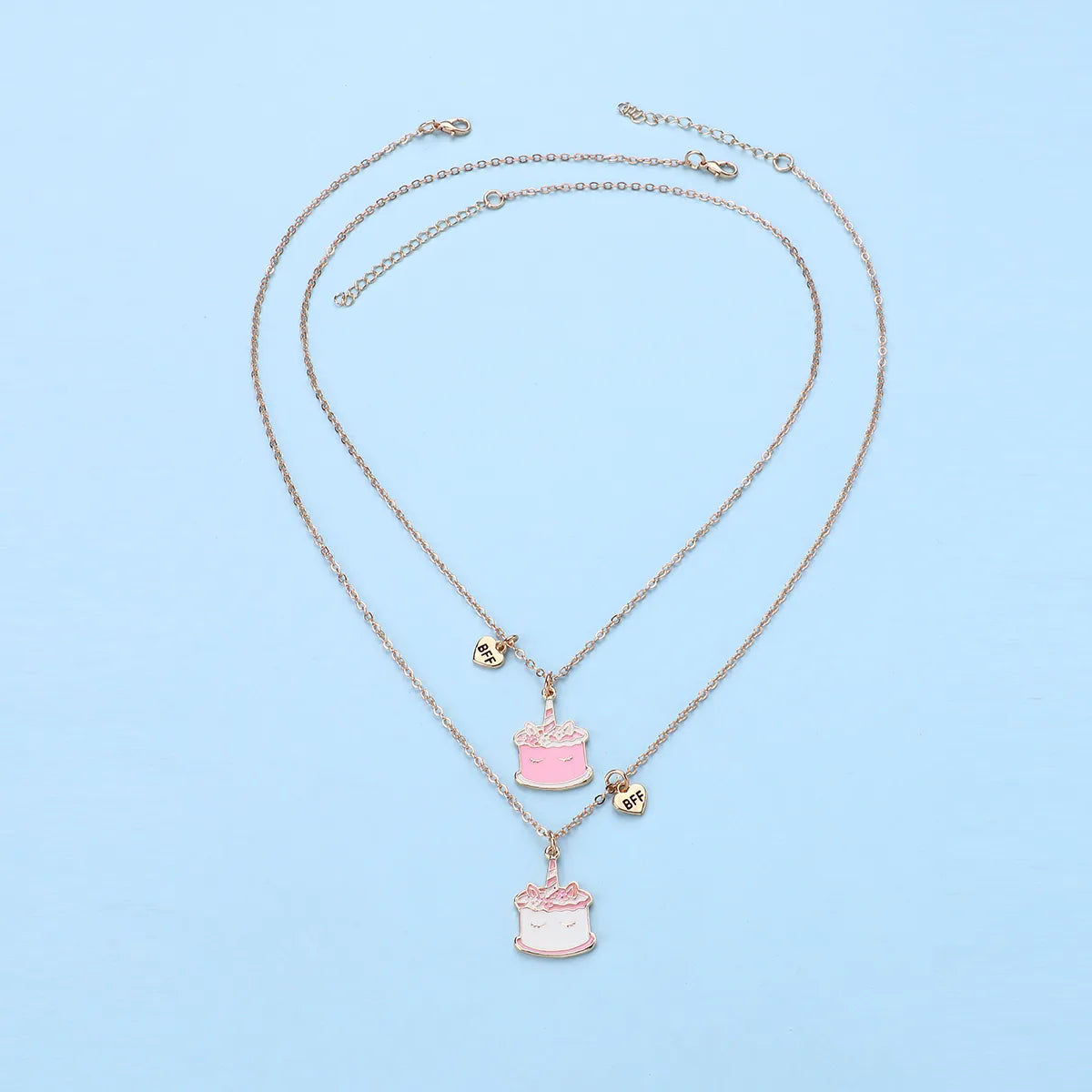 Lot de 2 Colliers D'amitié - Gateau Licorne - BFF - Best Friends Forever - Fantaisie - Pendentif Licorne