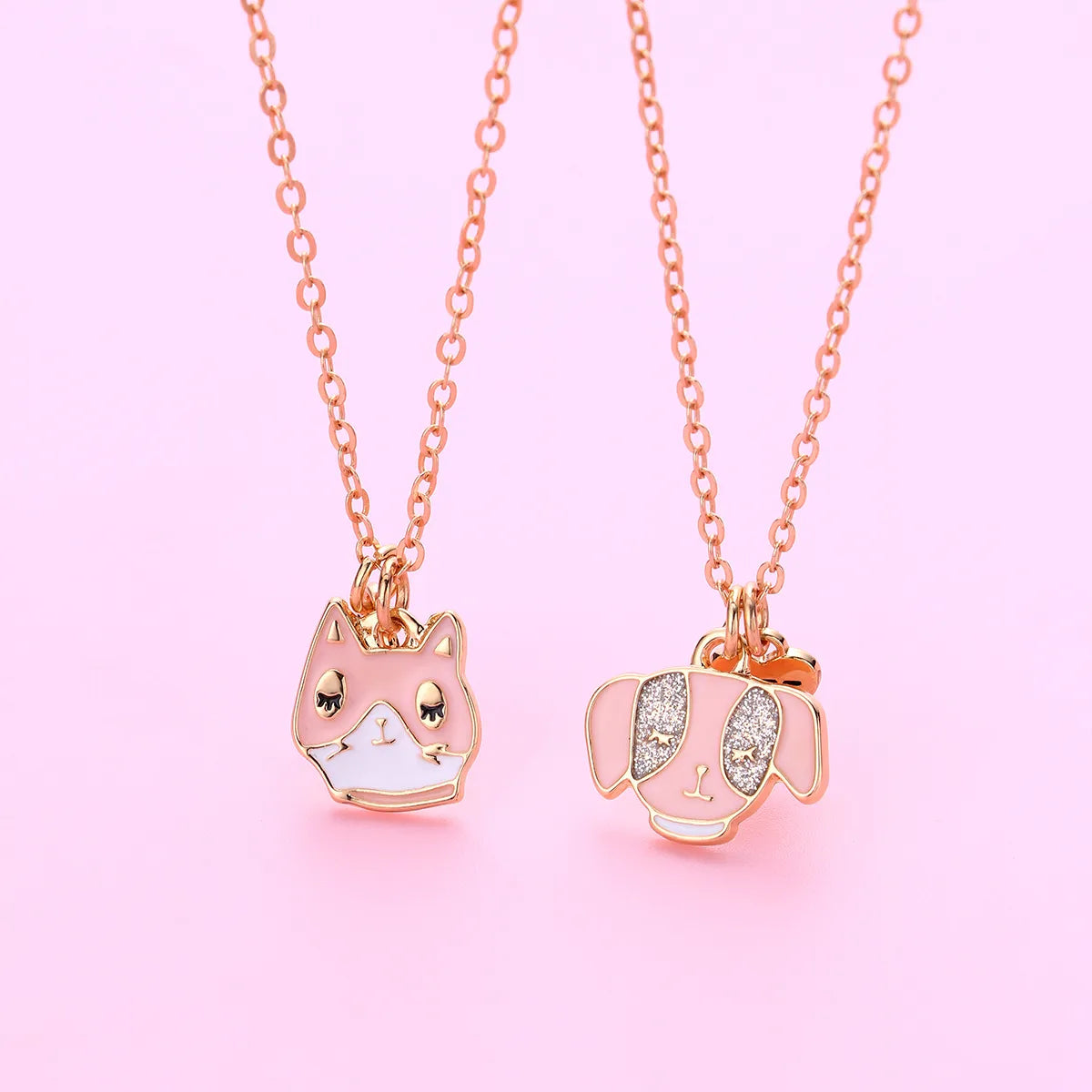 Lot de 2 Colliers D'amitié - Chat Chien - BFF - Best Friends Forever - Fantaisie - Pendentif Doré - Amitié - Mignon