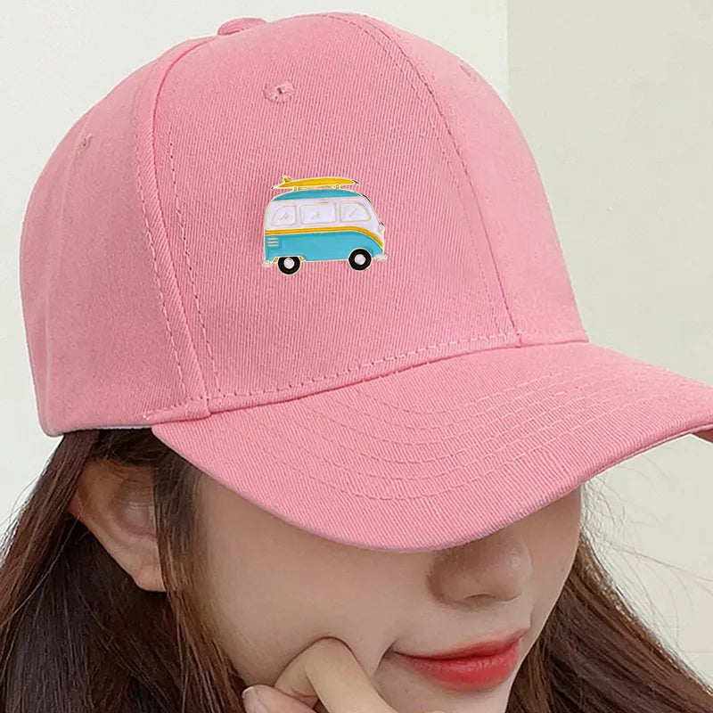 Pin's Broche avec Carte - Van - Voiture Voyage - Fantaisie - Alliage Email