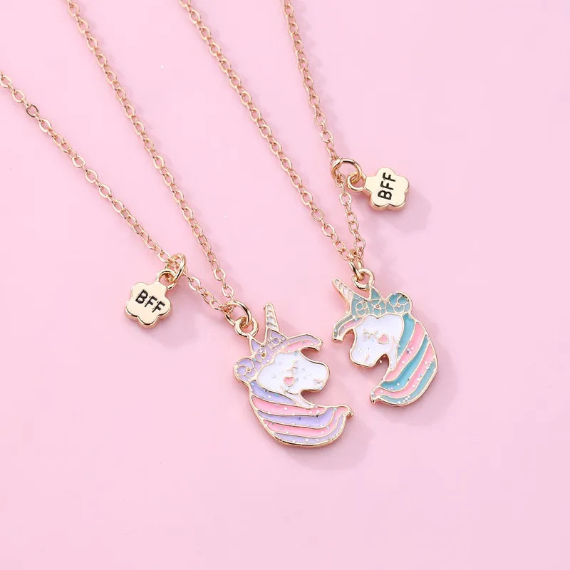 Lot de 2 Colliers D'amitié - Licorne - BFF - Best Friends Forever - Fantaisie - Pendentif Licorne