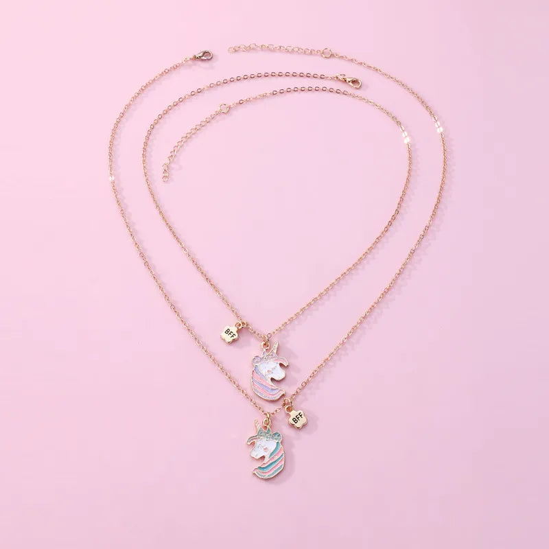 Lot de 2 Colliers D'amitié - Licorne - BFF - Best Friends Forever - Fantaisie - Pendentif Licorne