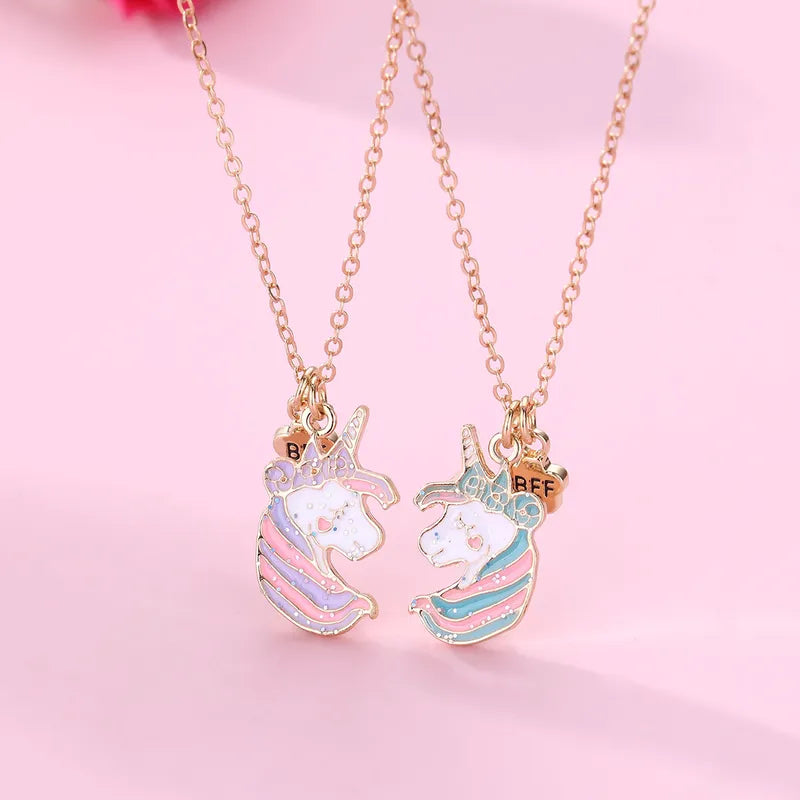 Lot de 2 Colliers D'amitié - Licorne - BFF - Best Friends Forever - Fantaisie - Pendentif Licorne