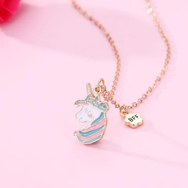Lot de 2 Colliers D'amitié - Licorne - BFF - Best Friends Forever - Fantaisie - Pendentif Licorne