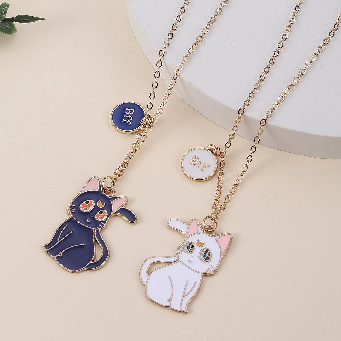 CHILDREN - Set of 2 Friendship Necklace Chains - BFF Best Friends Forever - Fantasy - Butterfly Pendant