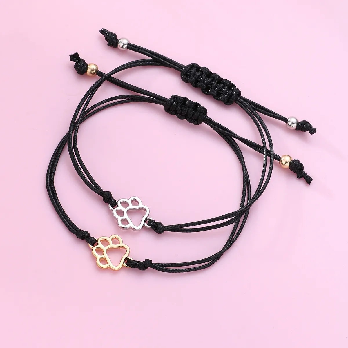 Set aus 2 verstellbaren Freundschaftsarmbändern mit Blumen und Perlen – BFF Best Friends Forever – Fantasy – Perlen