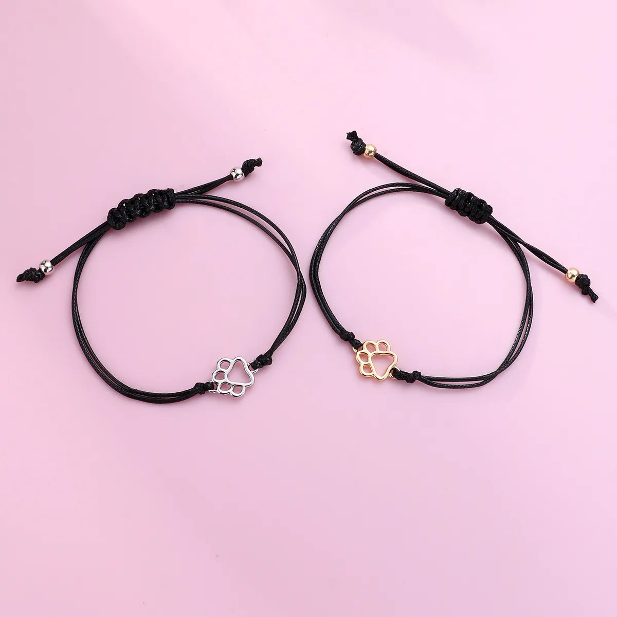 Set aus 2 verstellbaren Freundschaftsarmbändern mit Blumen und Perlen – BFF Best Friends Forever – Fantasy – Perlen
