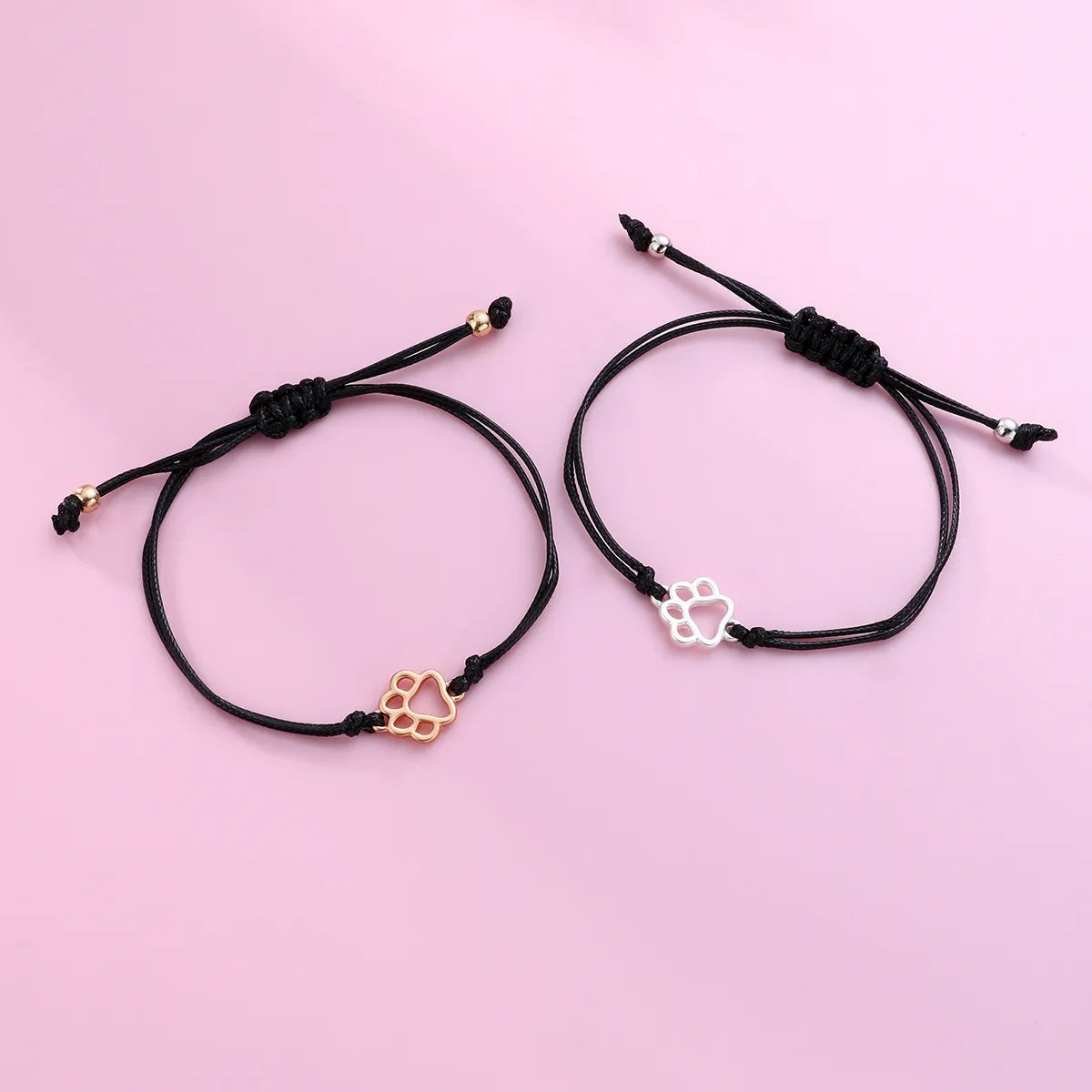 Set aus 2 verstellbaren Freundschaftsarmbändern mit Blumen und Perlen – BFF Best Friends Forever – Fantasy – Perlen