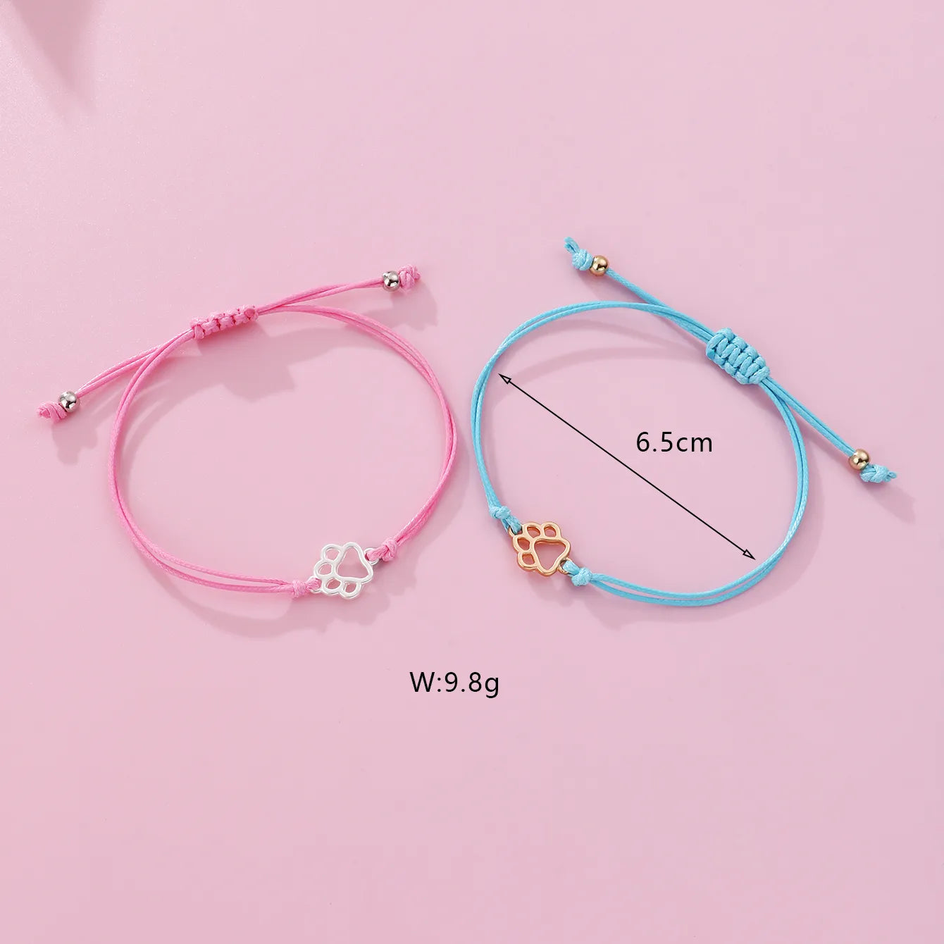 Set aus 2 verstellbaren Freundschaftsarmbändern mit Blumen und Perlen – BFF Best Friends Forever – Fantasy – Perlen