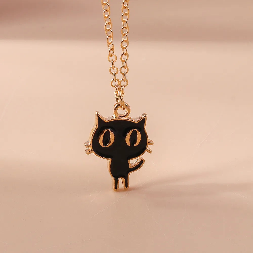 CHILDREN - Set of 2 Chains Friendship Necklaces Cat Unicorn & Heart - BFF Best Friends Forever - Fantasy - Rainbow Resin Pendant