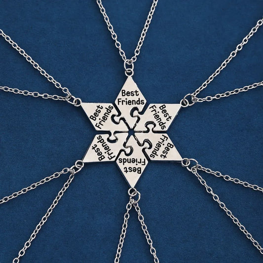 Lot 6 ou 7 Colliers D'amitié - Puzzle en Forme D’Étoile - A Partager - BFF - Best Friends Forever - Acier Inoxydable - Amitié