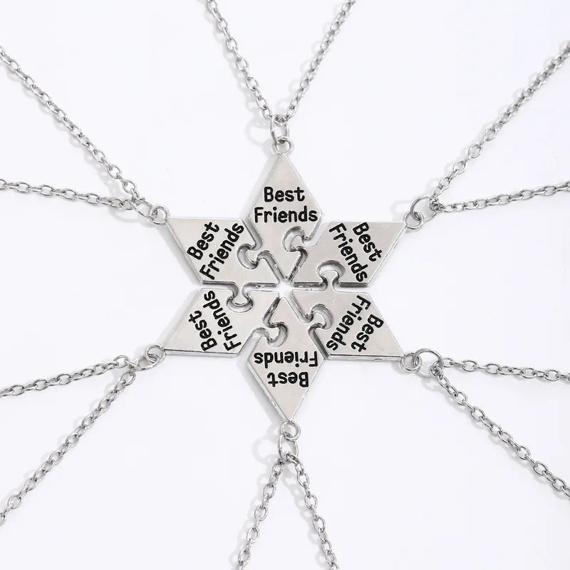 Lot 6 ou 7 Colliers D'amitié - Puzzle en Forme D’Étoile - A Partager - BFF - Best Friends Forever - Acier Inoxydable - Amitié