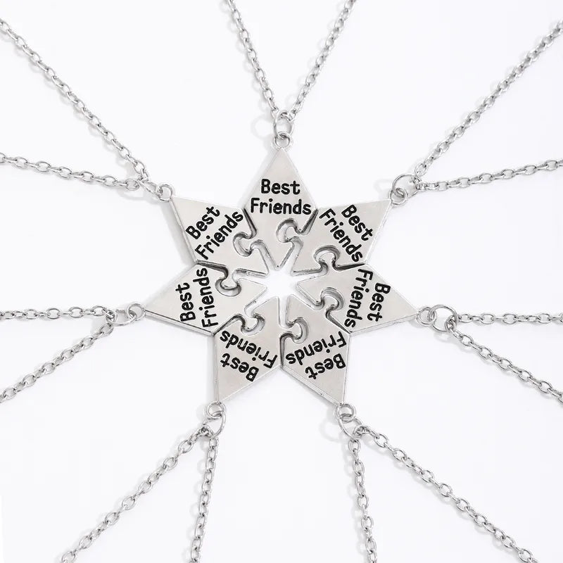 Lot 6 ou 7 Colliers D'amitié - Puzzle en Forme D’Étoile - A Partager - BFF - Best Friends Forever - Acier Inoxydable - Amitié