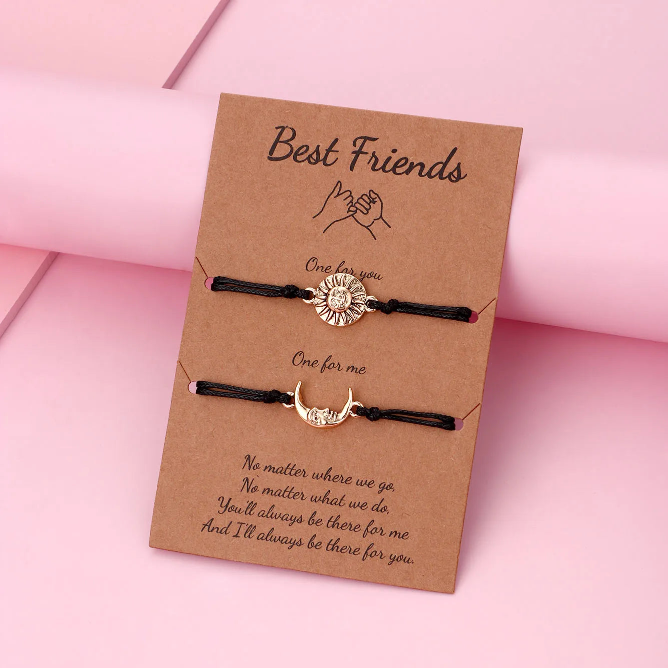 Set of 2 Adjustable Cord Bracelets Best Friends Ying Yang - BFF Best Friends - Fantasy - Magnetic Pendant - Lovers - Couple