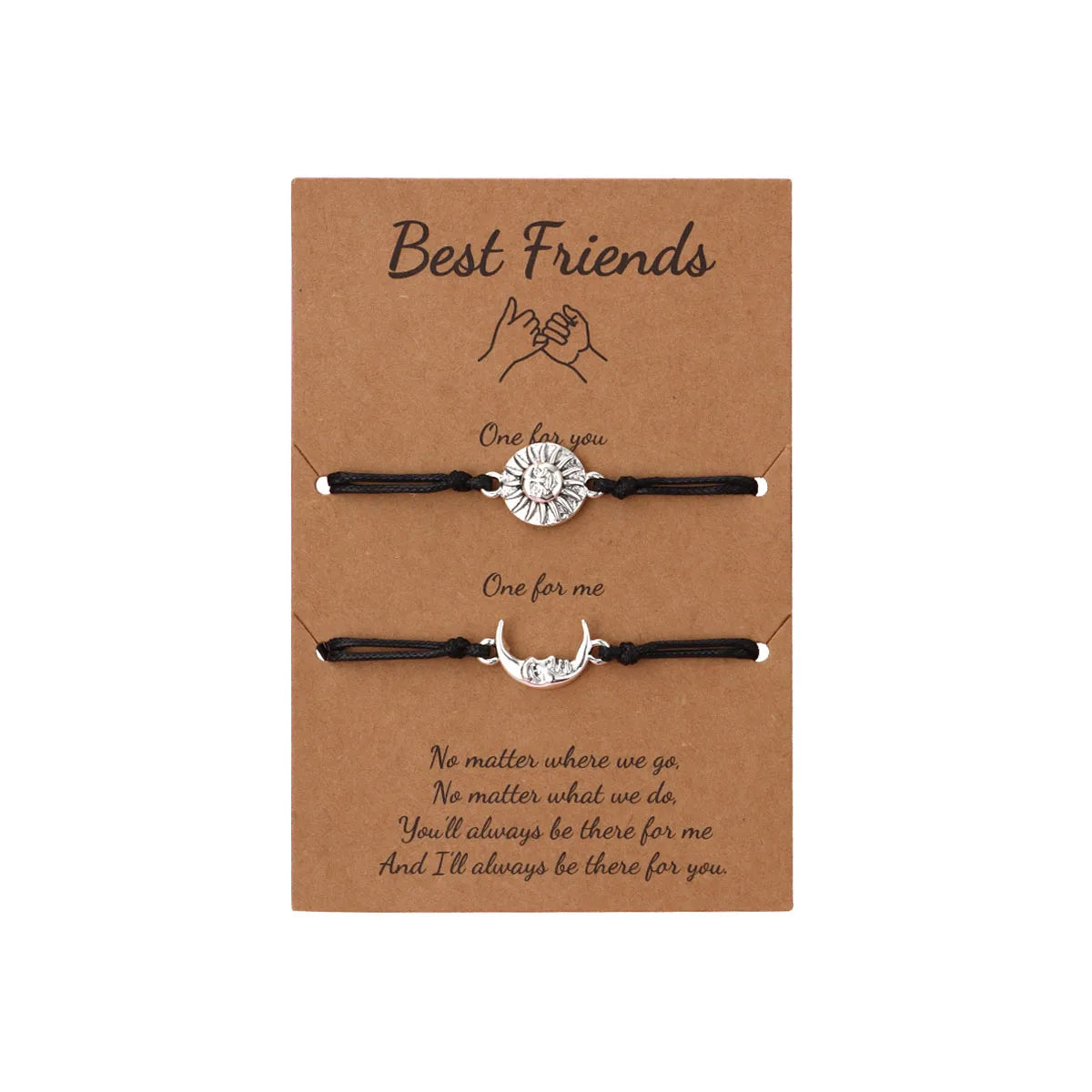 Set of 2 Adjustable Cord Bracelets Best Friends Ying Yang - BFF Best Friends - Fantasy - Magnetic Pendant - Lovers - Couple