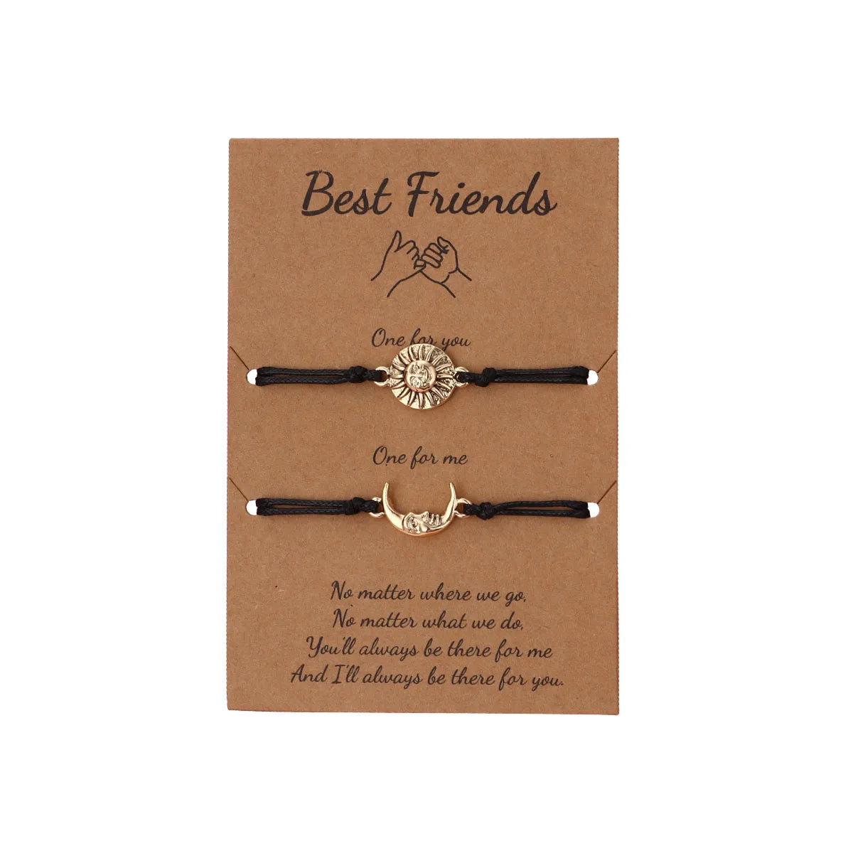 Set of 2 Adjustable Cord Bracelets Best Friends Ying Yang - BFF Best Friends - Fantasy - Magnetic Pendant - Lovers - Couple