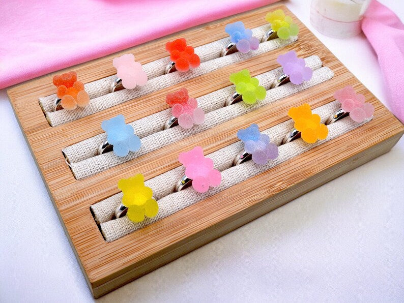 Bagues Réglables pour Enfants - Bonbon Ourson Sucre Haribo - Mignon