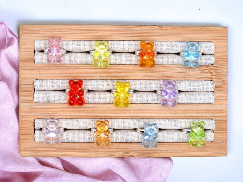 Bagues Réglables pour Enfants - Bonbon Ourson Haribo Translucide - Mignon