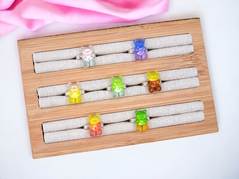 Bagues Réglables pour Enfant - Bonbon Ourson Haribo Bicolore - Mignon