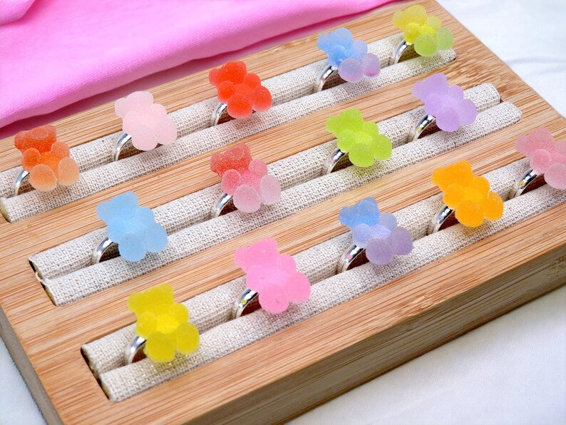 Bagues Réglables pour Enfants - Bonbon Ourson Sucre Haribo - Mignon