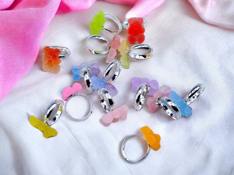 Bagues Réglables pour Enfants - Bonbon Ourson Sucre Haribo - Mignon