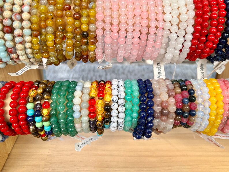 Bracelet en Pierre Naturelle - Taille Bébé Enfant - Âge Compris entre 1 et 4 ans - 36 Choix de Pierre